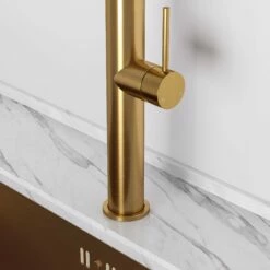 Livello Brushed Gold Pull Out Kitchen Mixer Tap -LUSSOSTONE Shop livello brushed gold pull out kitchen mixer tap p2404 13661 zoom