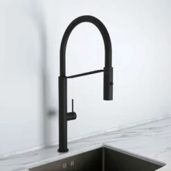 Livello Matte Black Pull Out Kitchen Mixer Tap -LUSSOSTONE Shop livello matte black pull out kitchen mixer tap p2408 35864 zoom