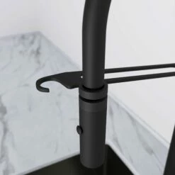 Livello Pull Out Kitchen Tap In Matte Black & Vello Undermount Kitchen Sink Black Gunmetal -LUSSOSTONE Shop livello pull out kitchen tap in matte black vello undermount kitchen sink black gunmetal p4070 35878 zoom