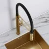 Livello Pull Out Kitchen Tap & Vello Undermount Sink In Brushed Gold -LUSSOSTONE Shop livello pull out kitchen tap vello undermount sink in brushed gold p4068 35868 zoom