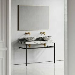 Lomazzo Countertop Vanity Unit Arabescato Marble 1200mm -LUSSOSTONE Shop lomazzo countertop vanity unit arabescato marble 1200mm p5026 27622 image