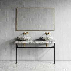 Lomazzo Countertop Vanity Unit Arabescato Marble 1400mm