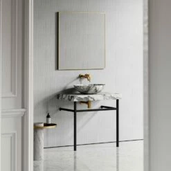 Lomazzo Countertop Vanity Unit Arabescato Marble 800mm -LUSSOSTONE Shop lomazzo countertop vanity unit arabescato marble 800mm p5022 27606 image