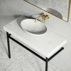 Lomazzo Countertop Vanity Unit Carrara Marble 1000mm 7 Lomazzo Countertop Vanity Unit Carrara Marble 1000mm -LUSSOSTONE Shop lomazzo countertop vanity unit carrara marble 1000mm p4925 26622 image