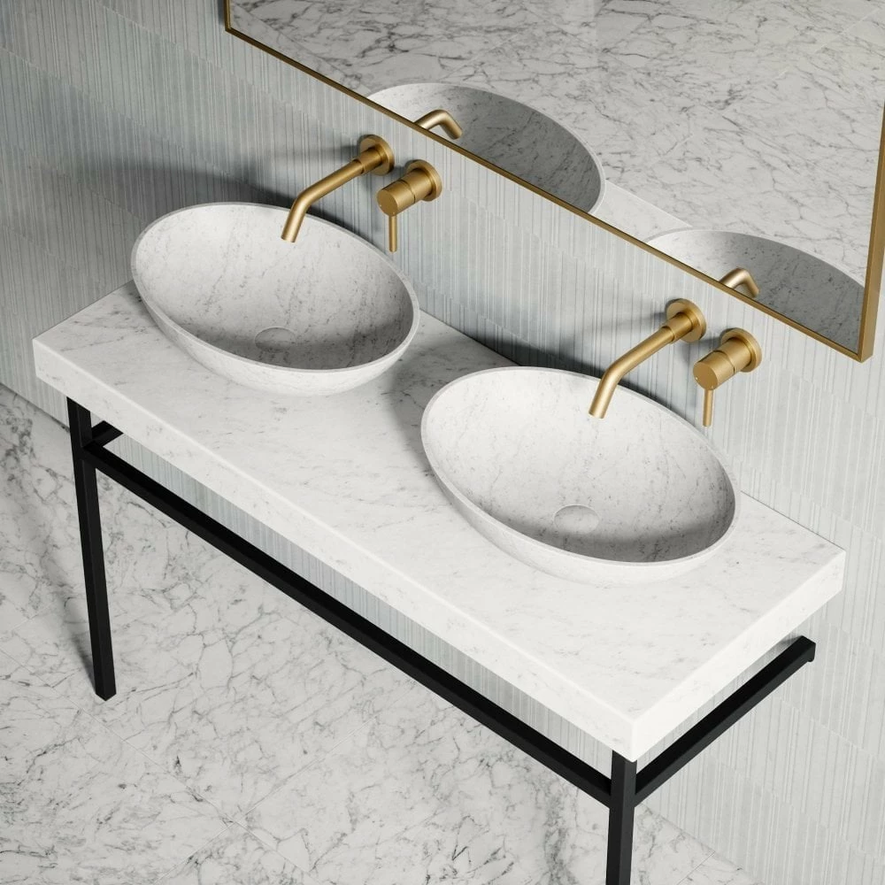 Lomazzo Countertop Vanity Unit Carrara Marble 1200mm 4 Lomazzo Countertop Vanity Unit Carrara Marble 1200mm - Image 2