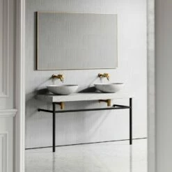 Lomazzo Countertop Vanity Unit Carrara Marble 1400mm -LUSSOSTONE Shop lomazzo countertop vanity unit carrara marble 1400mm p5029 27634 image