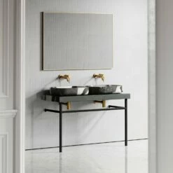 Lomazzo Countertop Vanity Unit Panda Marble 1200mm -LUSSOSTONE Shop lomazzo countertop vanity unit panda marble 1200mm p4932 26655 image