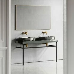 Lomazzo Countertop Vanity Unit Panda Marble 1400mm -LUSSOSTONE Shop lomazzo countertop vanity unit panda marble 1400mm p5030 27638 image