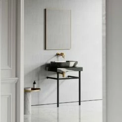 Lomazzo Countertop Vanity Unit Panda Marble 600mm -LUSSOSTONE Shop lomazzo countertop vanity unit panda marble 600mm p4928 26630 image