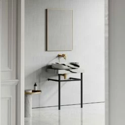 Lomazzo Countertop Vanity Unit Panda Marble 600mm -LUSSOSTONE Shop lomazzo countertop vanity unit panda marble 600mm p4928 26633 image