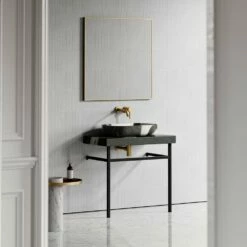 Lomazzo Countertop Vanity Unit Panda Marble 800mm -LUSSOSTONE Shop lomazzo countertop vanity unit panda marble 800mm p5020 27599 image