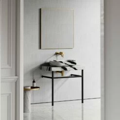 Lomazzo Countertop Vanity Unit Panda Marble 800mm -LUSSOSTONE Shop lomazzo countertop vanity unit panda marble 800mm p5020 27602 image