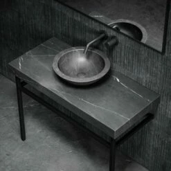 Lomazzo Countertop Vanity Unit Pietra Grey Marble 1000mm -LUSSOSTONE Shop lomazzo countertop vanity unit pietra grey marble 1000mm p5017 27584 image