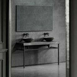 Lomazzo Countertop Vanity Unit Pietra Grey Marble 1400mm -LUSSOSTONE Shop lomazzo countertop vanity unit pietra grey marble 1400mm p5016 27580 image