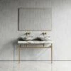 Lomazzo Gold Countertop Vanity Unit Arabescato Marble 1200mm -LUSSOSTONE Shop lomazzo gold countertop vanity unit arabescato marble 1200mm p5646 34721 zoom