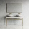 Lomazzo Gold Countertop Vanity Unit Carrara Marble 1400mm -LUSSOSTONE Shop lomazzo gold countertop vanity unit carrara marble 1400mm p5649 34703 zoom
