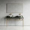 Lomazzo Gold Countertop Vanity Unit Panda Marble 1400mm -LUSSOSTONE Shop lomazzo gold countertop vanity unit panda marble 1400mm p5648 34694 zoom