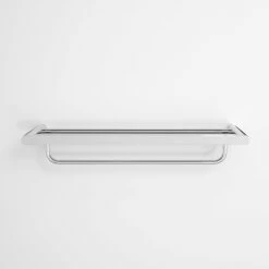 Lusso Chrome Luxe Towel Shelf With Rail 600mm