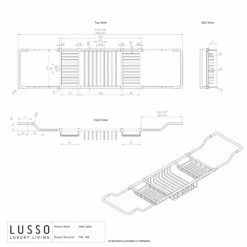 Lusso Decor Brushed Stainless Bath Caddy Rack (830-930mm) -LUSSOSTONE Shop lusso decor brushed stainless bath caddy rack 830 930mm p3865 22374 zoom