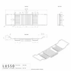 Lusso Decor Matte Black Bath Caddy Rack (730-820mm) -LUSSOSTONE Shop lusso decor matte black bath caddy rack 730 820mm p3859 24690 zoom