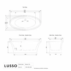 Lusso Light Maison Freestanding Bath 1700mm -LUSSOSTONE Shop lusso light maison freestanding bath 1700mm p7381 45666 zoom