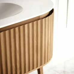 Lusso Regent Curved Oak Vanity Unit 1200mm -LUSSOSTONE Shop lusso regent curved oak vanity unit 1200mm p6593 41774 zoom