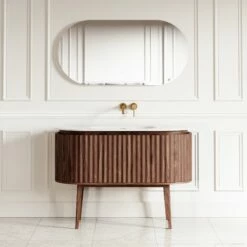 Lusso Regent Curved Walnut Vanity Unit 1200mm