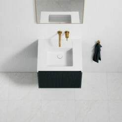Luv Fluted Vanity Unit With Stone Basin (Matte Blue 600mm) -LUSSOSTONE Shop luv fluted vanity unit with stone basin matte blue 600mm p3156 21687 zoom