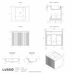 Luv Fluted Vanity Unit With Stone Basin (Matte Blue 600mm) -LUSSOSTONE Shop luv fluted vanity unit with stone basin matte blue 600mm p3156 40412 zoom