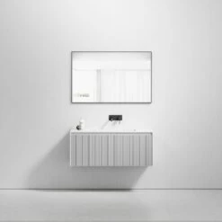 Luv Fluted Vanity Unit With Stone Basin (Matte White 1200mm)