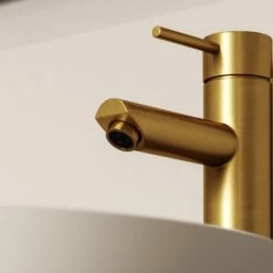 Luxe Brushed Gold Basin Tall Monobloc Mixer Tap 9 Luxe Brushed Gold Basin Tall Monobloc Mixer Tap -LUSSOSTONE Shop luxe brushed gold basin tall monobloc mixer tap p1349 45520 zoom