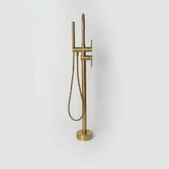 Luxe Brushed Gold Floorstanding Bath Shower Mixer Tap