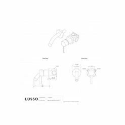 Luxe Brushed Gold Short Projection Wall Mounted Basin Mixer Tap -LUSSOSTONE Shop luxe brushed gold short projection wall mounted basin mixer tap p2287 46394 image