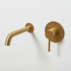 Luxe Brushed Gold Wall Mounted Bath Mixer Tap -LUSSOSTONE Shop luxe brushed gold wall mounted bath mixer tap p1350 8319 zoom