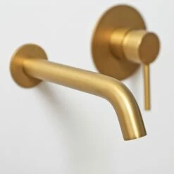 Luxe Brushed Gold Wall Mounted Bath Mixer Tap -LUSSOSTONE Shop luxe brushed gold wall mounted bath mixer tap p1350 8320 zoom