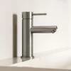 Luxe Brushed Stainless Basin Monobloc Mixer Tap -LUSSOSTONE Shop luxe brushed stainless basin monobloc mixer tap p788 43853 zoom