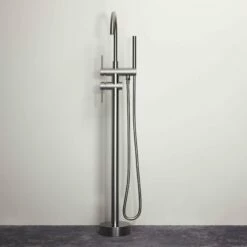 Luxe Brushed Stainless Floorstanding Bath Shower Mixer Tap