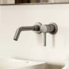 Luxe Brushed Stainless Wall Mounted Basin Mixer Tap V1 2 Luxe Brushed Stainless Wall Mounted Basin Mixer Tap V1 -LUSSOSTONE Shop luxe brushed stainless wall mounted basin mixer tap v1 p1093 45991 zoom