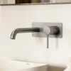 Luxe Brushed Stainless Wall Mounted Basin Mixer Tap V2