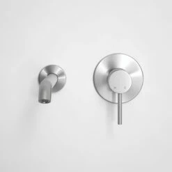 Luxe Brushed Stainless Wall Mounted Bath Mixer Tap