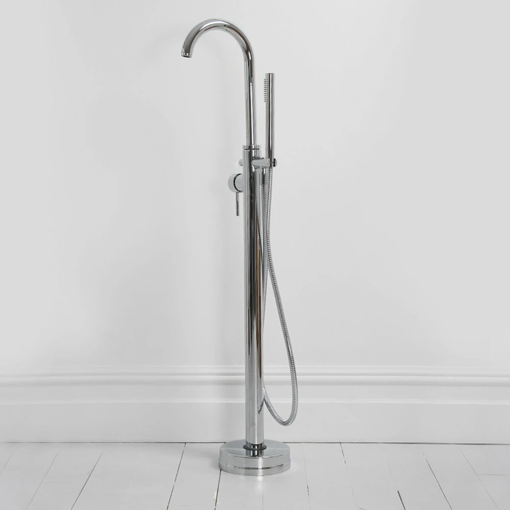 Luxe Chrome Floorstanding Bath Shower Mixer Tap 3 Luxe Chrome Floorstanding Bath Shower Mixer Tap