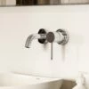 Luxe Chrome Short Projection Wall Mounted Basin Mixer Tap 2 Luxe Chrome Short Projection Wall Mounted Basin Mixer Tap -LUSSOSTONE Shop luxe chrome short projection wall mounted basin mixer tap p6436 46083 zoom