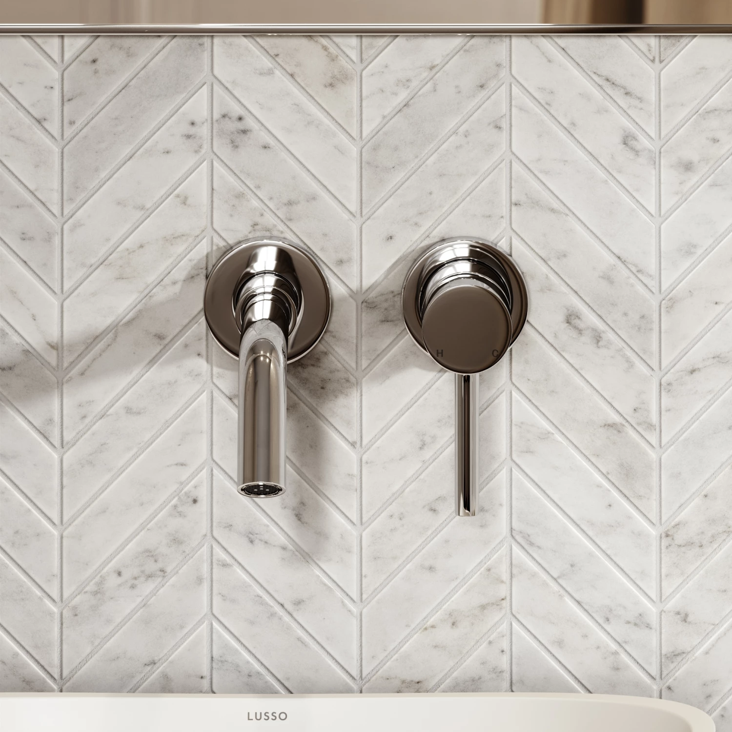 Luxe Chrome Wall Mounted Basin Mixer Tap V1 6 Luxe Chrome Wall Mounted Basin Mixer Tap V1 - Image 4