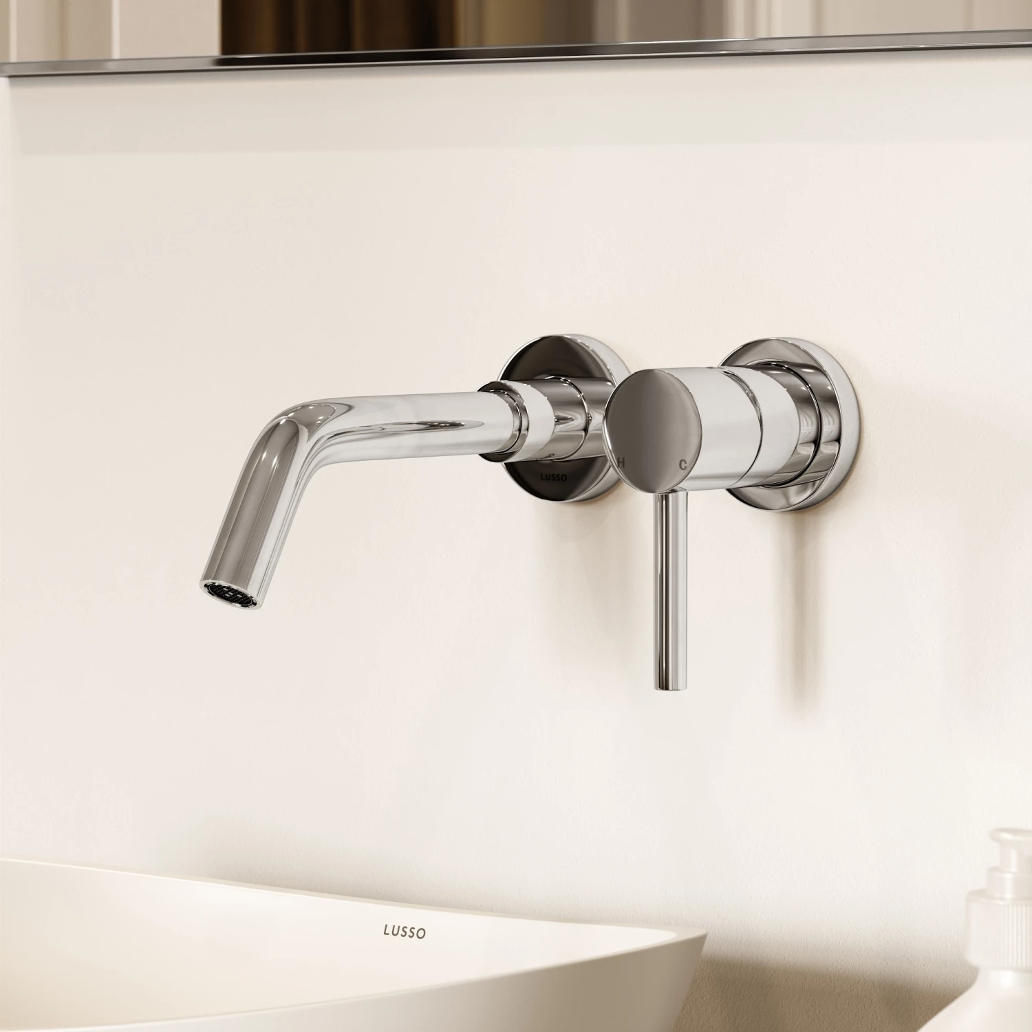 Luxe Chrome Wall Mounted Basin Mixer Tap V1 3 Luxe Chrome Wall Mounted Basin Mixer Tap V1
