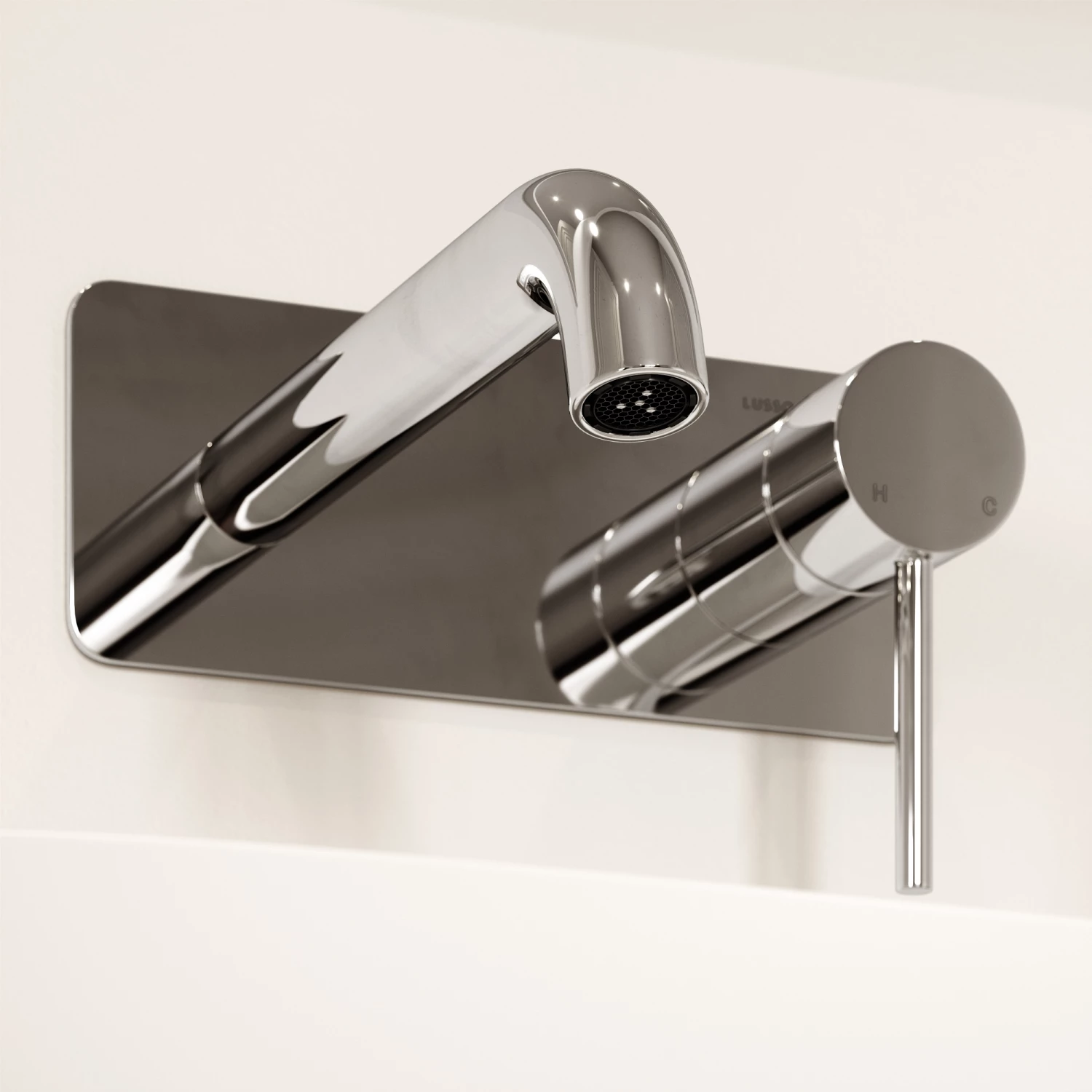 Luxe Chrome Wall Mounted Basin Mixer Tap V2 4 Luxe Chrome Wall Mounted Basin Mixer Tap V2 - Image 2