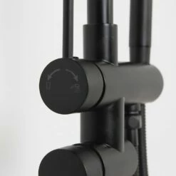 Luxe Matte Black Floorstanding Bath Shower Mixer Tap -LUSSOSTONE Shop luxe matte black floorstanding bath shower mixer tap p535 3561 image