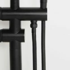 Luxe Matte Black Floorstanding Bath Shower Mixer Tap -LUSSOSTONE Shop luxe matte black floorstanding bath shower mixer tap p535 3563 image