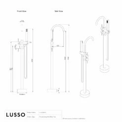 Luxe Matte Black Floorstanding Bath Shower Mixer Tap -LUSSOSTONE Shop luxe matte black floorstanding bath shower mixer tap p535 39262 zoom