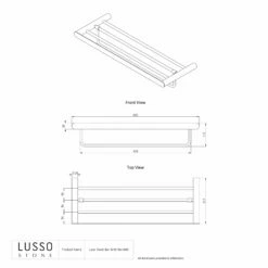 Luxe Matte Black Towel Shelf With Rail 600mm -LUSSOSTONE Shop luxe matte black towel shelf with rail 600mm p980 14621 zoom