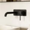 Luxe Matte Black Wall Mounted Basin Mixer Tap V2 -LUSSOSTONE Shop luxe matte black wall mounted basin mixer tap v2 p477 45999 zoom